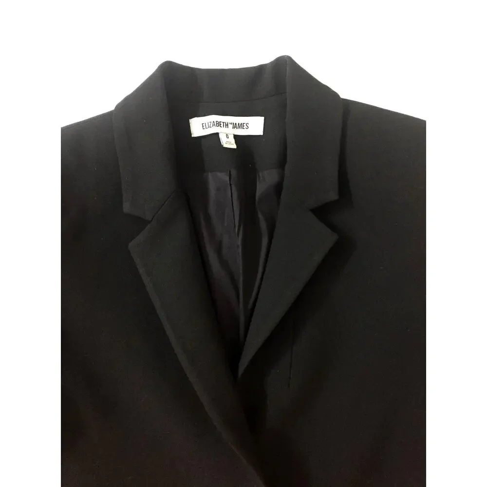 Elizabeth and‎ James Black Laser Cut Detail Blazer Jacket Womens Size 0
